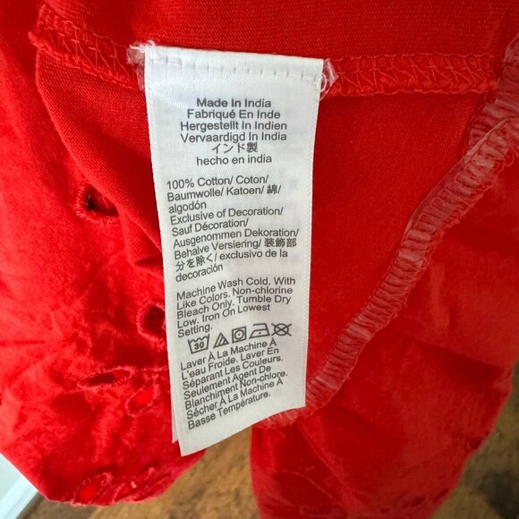 J. CREW Maxi Petite Boho Cotton Red Boho Dress - Size XSP - Picture 2 of 7